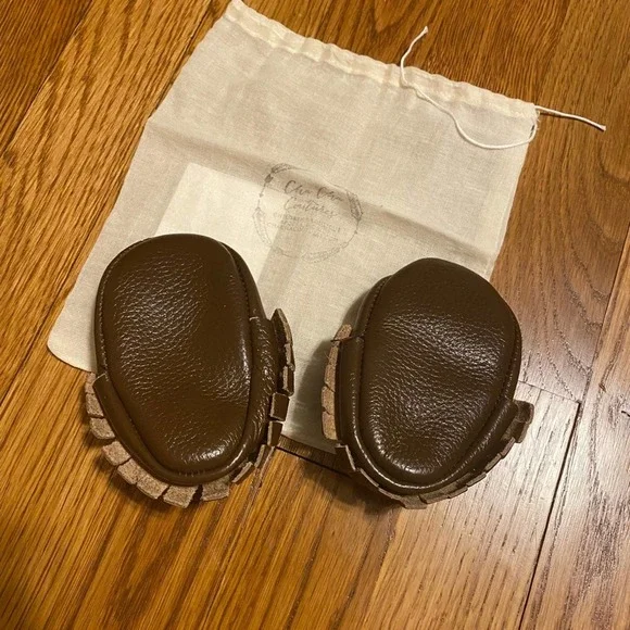 Football moccasins (0-6mth) vguc brown - Picture 2 of 4